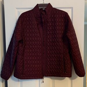Lands' End Deep Burgundy Quilted Puffer Jacket- petite large- worn once